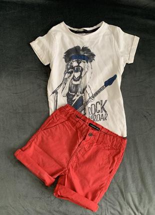 George белая футболка лев на мальчика 4-5 104-110