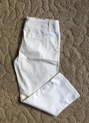 Штани стреч жіночі укорочені білі раз m (46)2 фото