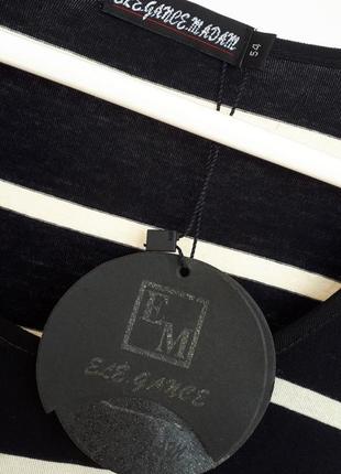 Кофта в полоску черно-белая полосатая кофта кофточка в полоску тельняшка с декором4 фото