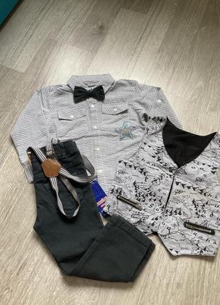 Костюм нарядный для мальчика на 3-4 года.новый.штаны котоновые,рубашка для мальчика.