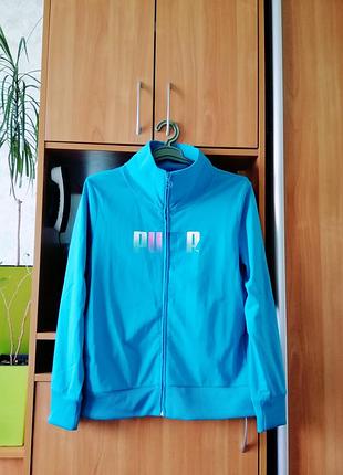 Яскрава бірюзова толстовка вітровка хіді puma оригінал