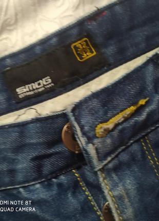 Крутые укороченные джинсы smog m-l5 фото