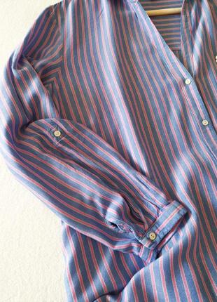 Стильная блуза рубашка прямой крой esprit в полоску3 фото
