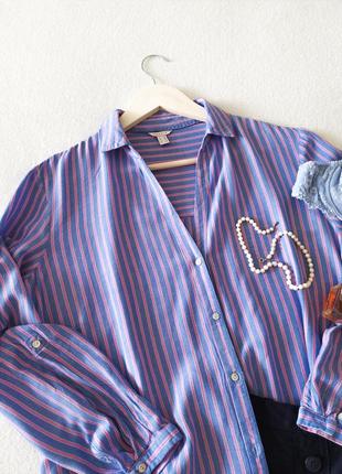 Стильная блуза рубашка прямой крой esprit в полоску2 фото