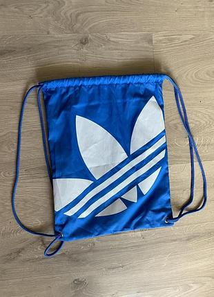 Фирменный синий текстильный рюкзак adidas