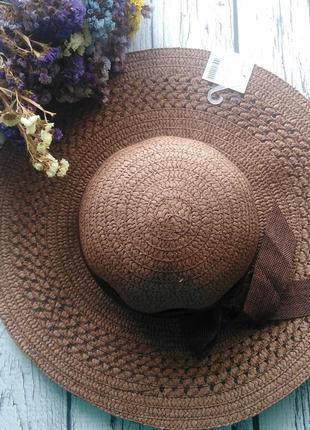 Шляпа пляжная соломенная2 фото