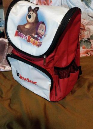Дитячий портфель рюкзак kinder маша і ведмідь1 фото