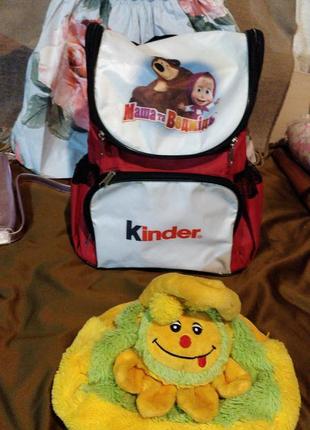 Дитячий портфель рюкзак kinder маша і ведмідь3 фото
