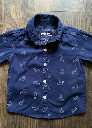 Рубашка bluezoo 12-18, 1-1,5 80-86, george, next, hm, h&m2 фото