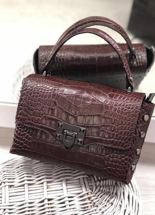 Жіночі шкіряні сумки жіночі на ланцюжку італія genuine leather жіночі шкіряні сумочки італія3 фото