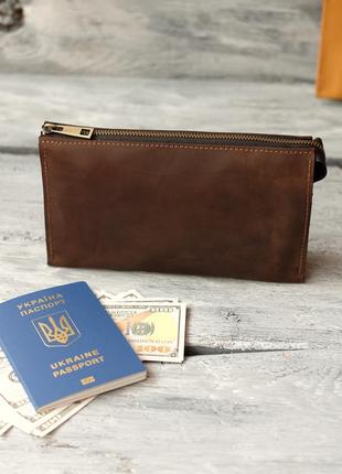 Кожаный кошелек с ручкой1 фото