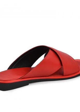 Жіноче взуття - купити червоні капці босоніжки жіночі на плоскій підошві україна 20213 фото