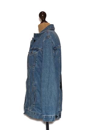 Крутая удлиненная  джинсовая курточка2 фото