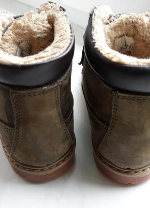 Утепленные кожаные ботинки на липучках next 28/ uk10 камуфляж7 фото
