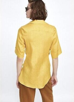 Zara яркая блуза из 100% льна размер м, с3 фото