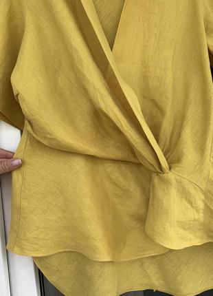 Zara яркая блуза из 100% льна размер м, с6 фото