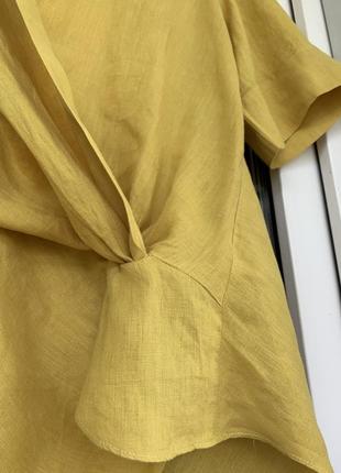 Zara яркая блуза из 100% льна размер м, с7 фото