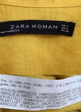 Zara яркая блуза из 100% льна размер м, с10 фото