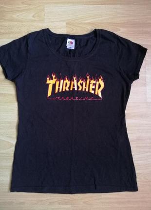 Чорна футболка s thrasher1 фото