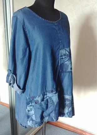 Итальянский стиль блуза туника рубашка лиоцел бохо2 фото