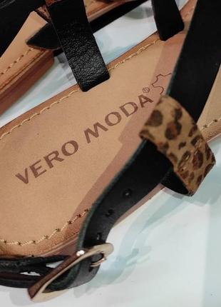 Сандалії шкіряні із модним звіриним принтом vero moda3 фото