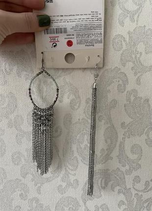Сережки zara, bershka