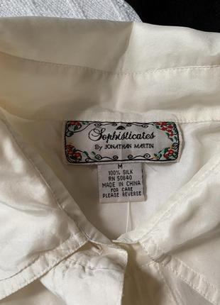Шелковая витражная блуза из 90х с подплечниками2 фото
