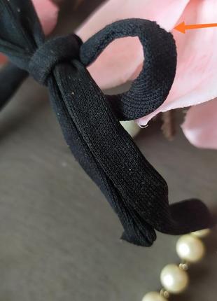 Вінтажне намисто чокер на зав'язках стрічках з перлами у стилі marni4 фото