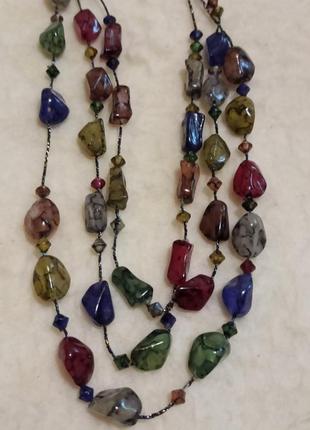 Бусы самоцветы пластик бижутерия