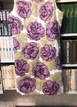 Льняное платье  в цветах