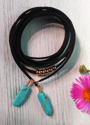 Замшевий чокер шнурок 2