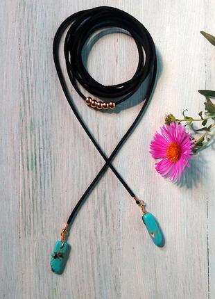 Замшевий чокер шнурок 3