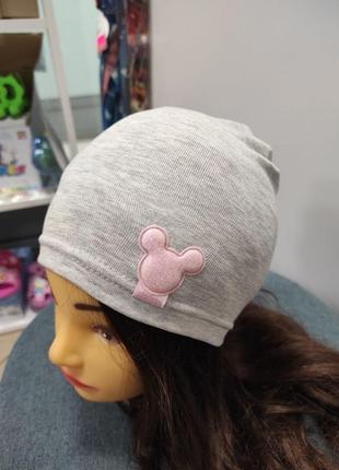 Шапочка одношарова kiri (трикотаж) р. 48 св. сірий меланж 2шт в наявності