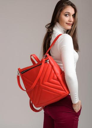 Жіночий рюкзак trinity - червоний6 фото