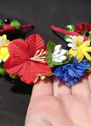 Обруч віночок з квітами с цветами ручна робота2 фото