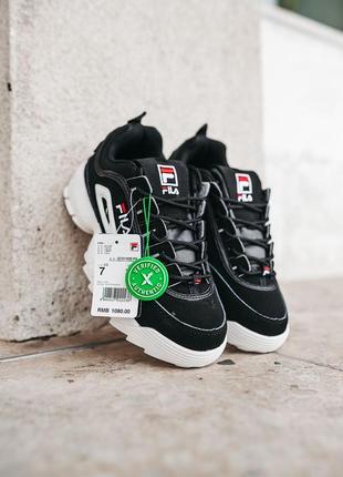 Fila disruptor 2 black \ white кросівки на високій підошві