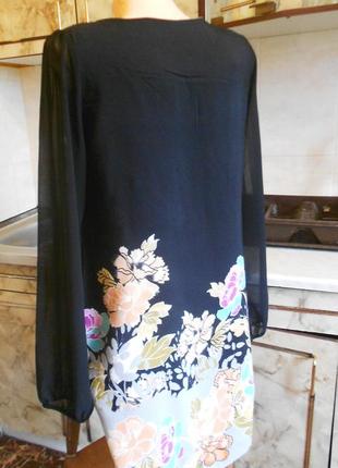 Платье черное с цветами7 фото