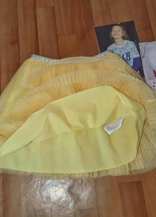 Яркая фатиновая юбка плиссе на коттоновой подкладке zara girls 13-14лет7 фото
