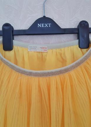 Яркая фатиновая юбка плиссе на коттоновой подкладке zara girls 13-14лет4 фото