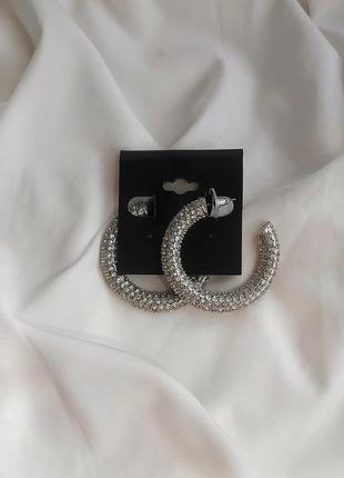 Сережки сріблясті з камінчиками