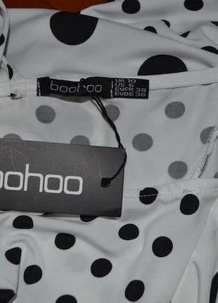 Платье в горох бело черное boohoo6 фото