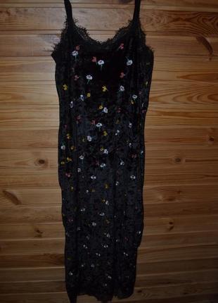 Платье цветы бархатное черное asos5 фото