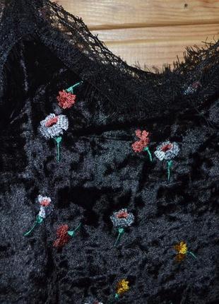 Платье цветы бархатное черное asos3 фото