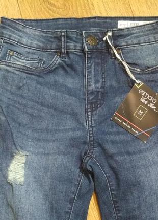 Классные стильные джинсы с потёртостями esmara, р. 34, замеры на фото4 фото