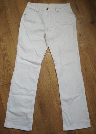 Белые котоновые прямые брюки, джинсы esmara, р. 38/40/12, замеры на фото