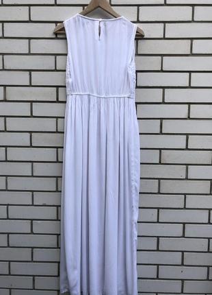 Штапельне довге біле плаття в етно стилі бохо atmosphere
