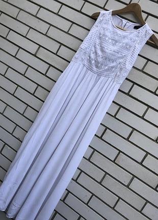 Штапельне довге біле плаття в етно стилі бохо atmosphere