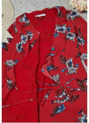 Шифонова коротке плаття з рюшами на запах glamorous/квітковий принт4 фото