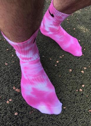 Набір 5 пар nike tie-dye  високі найк шкарпетки кольрові1 фото