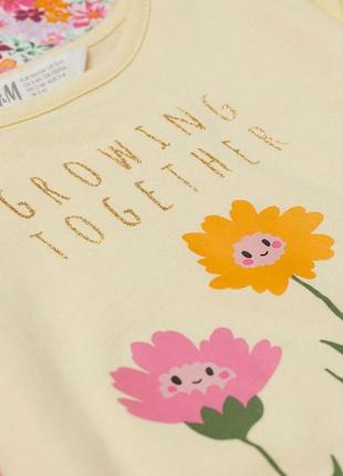 Футболки для девочки футболка лето от h&m сша 100% хлопок цветочный принт3 фото